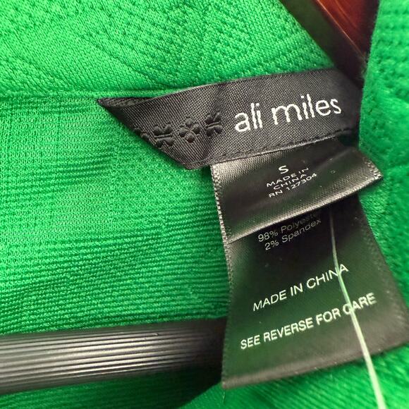 NEW NWT Ali Miles Sz Small Green Alphabet Teacher Wearable Art Blouse Shirt Top - Picture 3 of 6